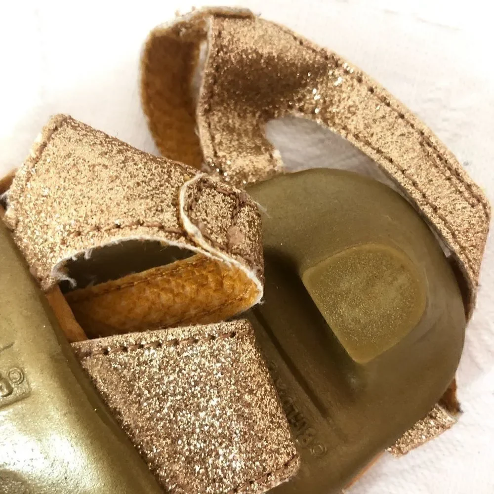 5/$15 SALE BUILD-A-BEAR WORKSHOP Gold Glitter Heeled Sandals Dress Up